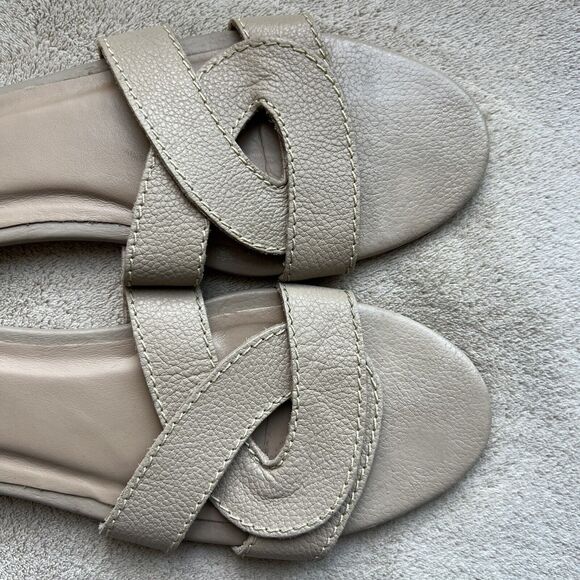 Kaanas Santorini Infinity Loop Nude Tan Leather Strappy Flat Sandals Women’s 11 - Picture 6 of 15